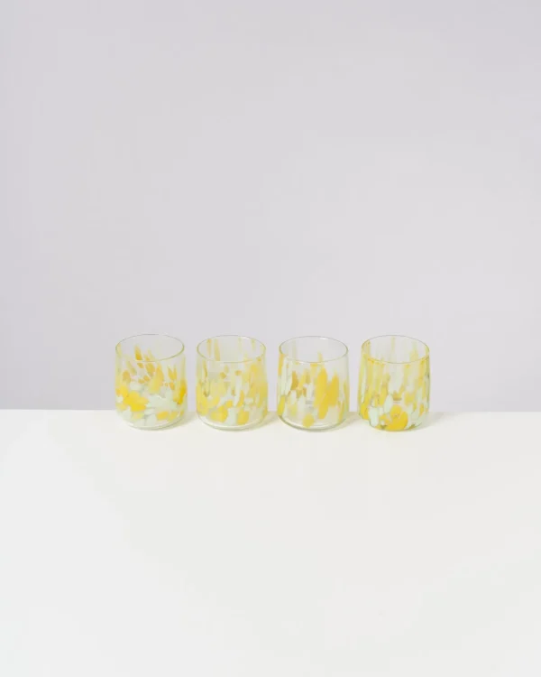 Motel a Miio Alegria - Set Of 4 Glasses Small big drops yellow Best Sale