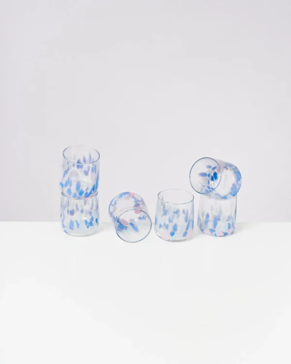 Motel a Miio Alegria - Set Of 6 Glasses Small Big Drops Blue big drops blau Flash Sale