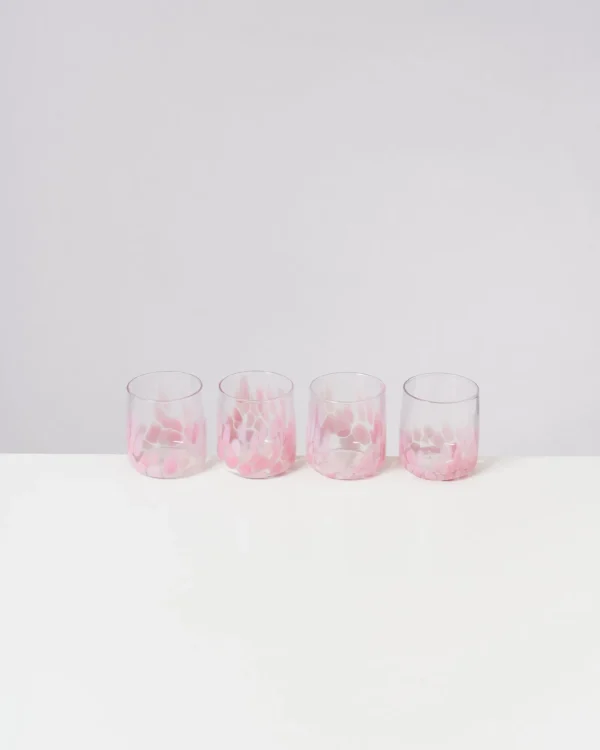 Motel a Miio Alegria - Set Of 4 Glasses Small Big Drops Pink big drops rosa Clearance