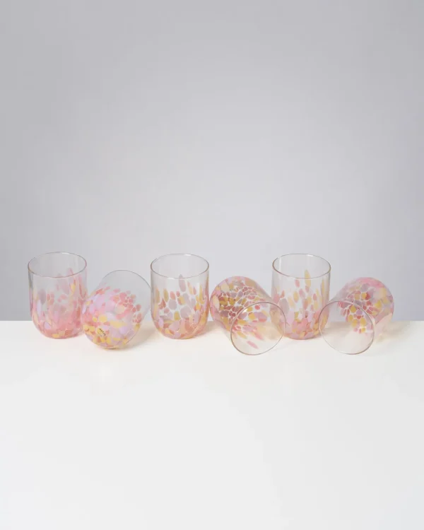 Motel a Miio Alegria 6er Set Glas Groß drops rosa sand Best Sale
