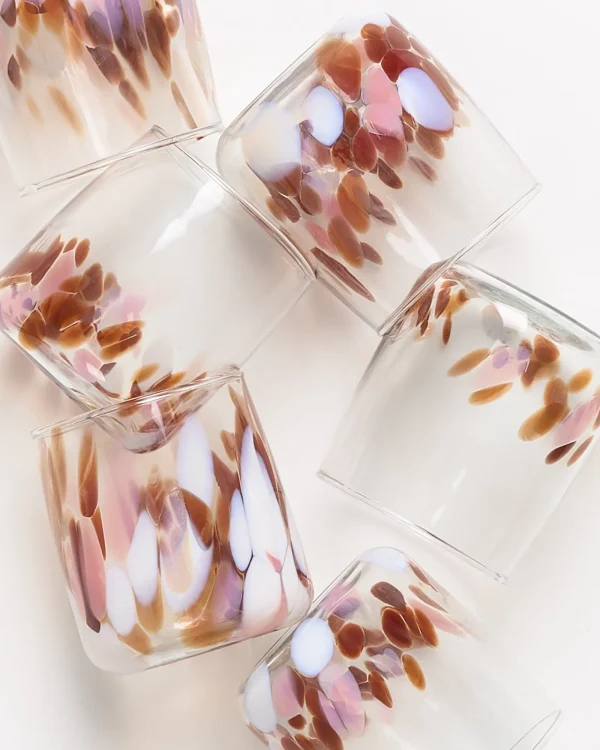 Motel a Miio Alegria 6er Set Glas Klein big drops bernstein rosa Outlet