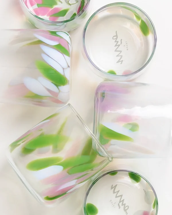 Motel a Miio Alegria 6er Set Glas Klein big drops rosa grün Clearance