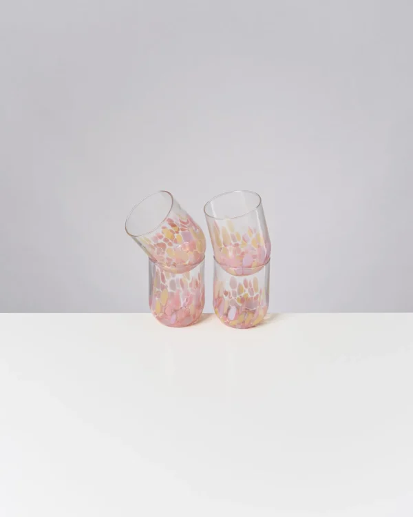 Motel a Miio Alegria Set Of 4 Glass Large drops pink sand Outlet