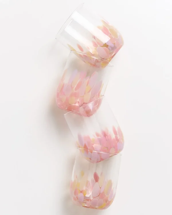 Motel a Miio Alegria Set Of 4 Glass Large drops pink sand Outlet