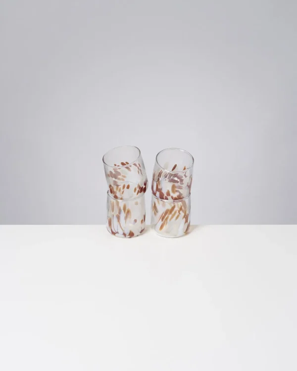 Motel a Miio Alegria Set Of 4 Glasses Small big drops amber sand Online