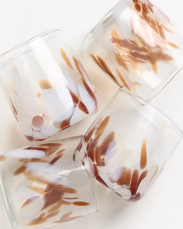 Motel a Miio Alegria Set Of 4 Glasses Small big drops amber sand Online