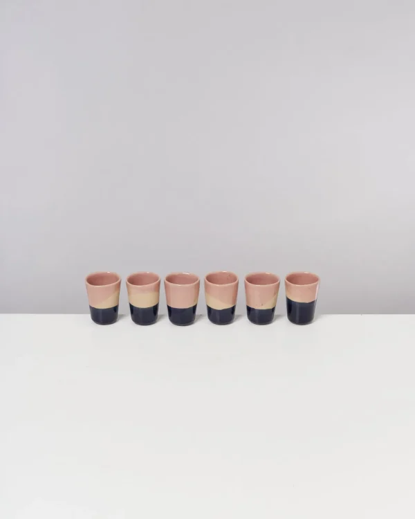 Motel a Miio Bica - Set Of 6 Espressocups pink navy cream Sale