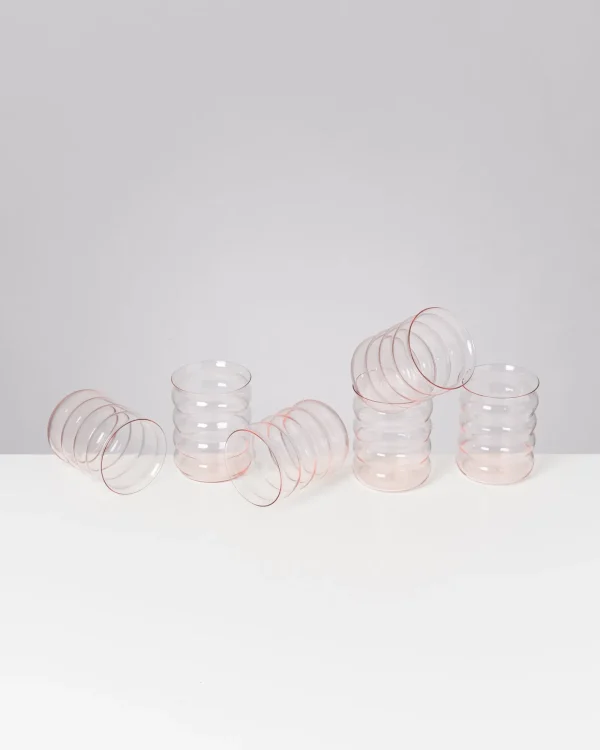 Motel a Miio Joia - Set Of 6 Glasses Large Bubble pink opal Cheap