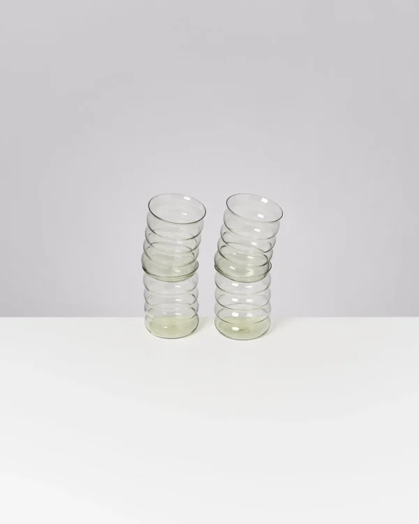 Motel a Miio Joia - Set Of 4 Glasses Large Bubble Emerald smaragd New