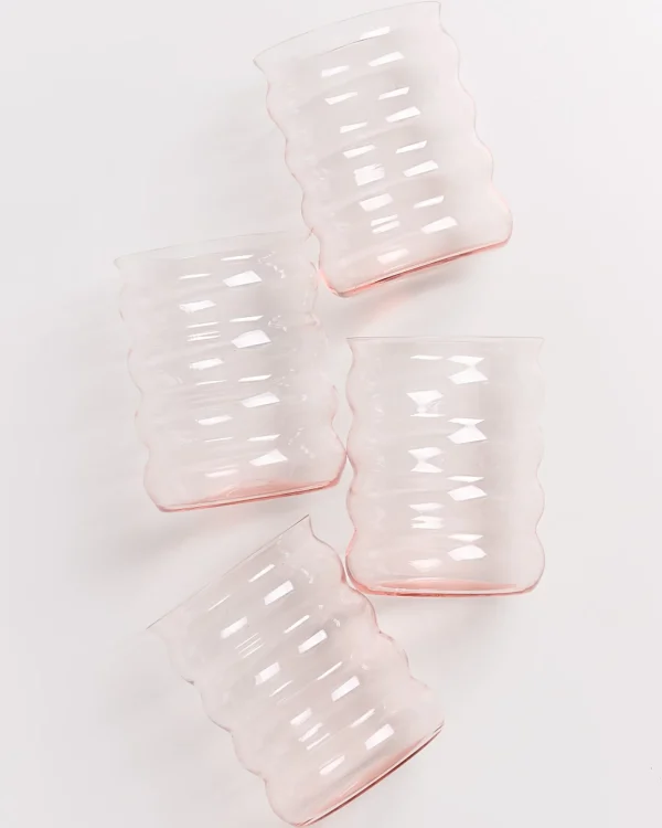 Motel a Miio Joia - Set Of 4 Glasses Large Bubble pink opal Outlet