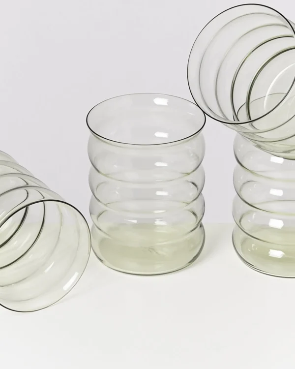 Motel a Miio Joia - Set Of 4 Glasses Large Bubble Emerald smaragd New