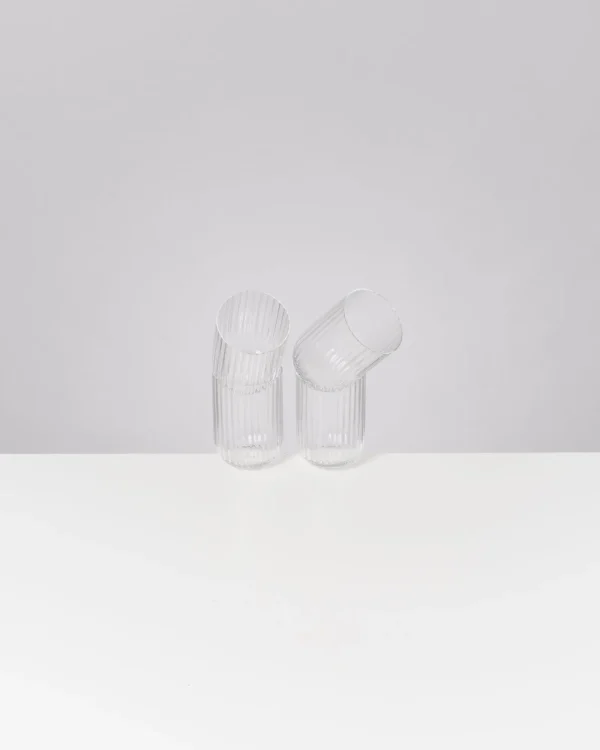 Motel a Miio Joia - Set Of 4 Glasses Riffled Classic transparent Online
