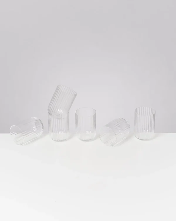 Motel a Miio Joia - Set Of 6 Glasses Riffled Classic transparent Sale