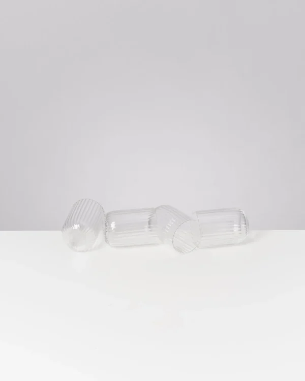 Motel a Miio Joia - Set Of 4 Glasses Riffled Classic transparent Online