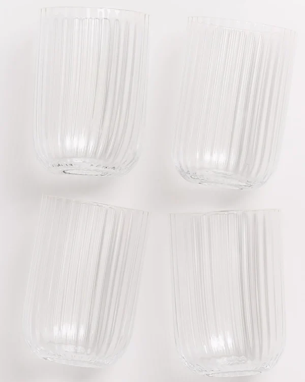 Motel a Miio Joia - Set Of 4 Glasses Riffled Classic transparent Online