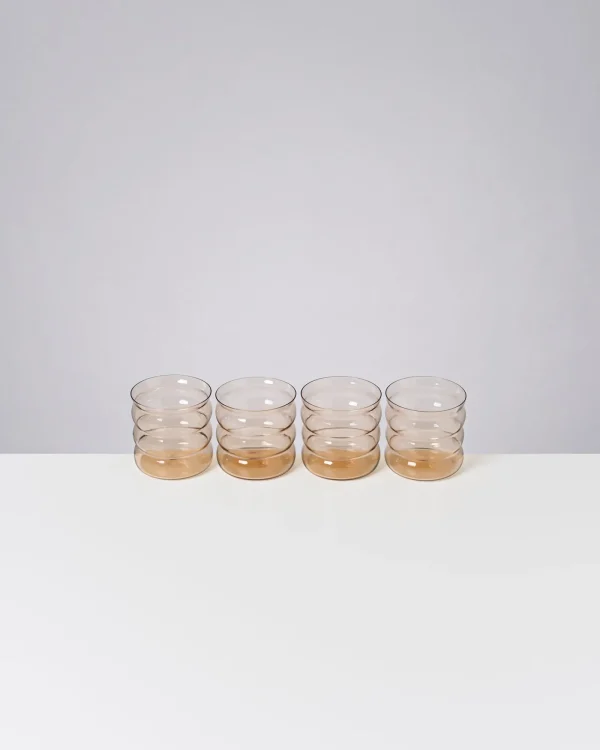 Motel a Miio Joia 4er Set Glas Bubble bronze New