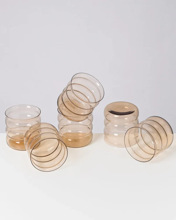 Motel a Miio Joia 6er Set Glas Bubble bronze Clearance