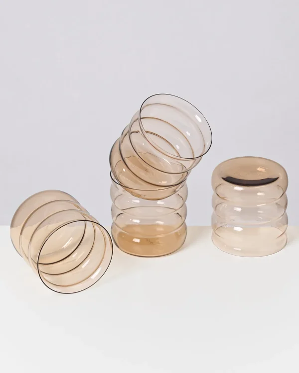 Motel a Miio Joia 4er Set Glas Bubble bronze New