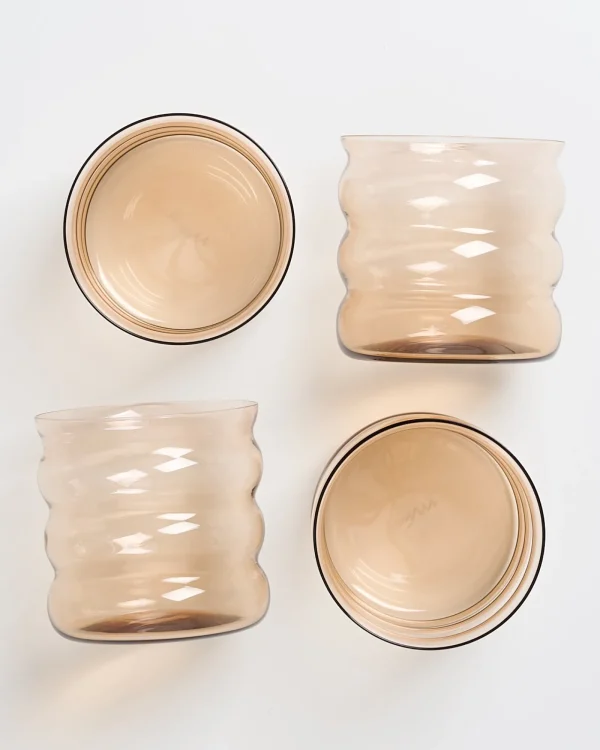 Motel a Miio Joia 4er Set Glas Bubble bronze New