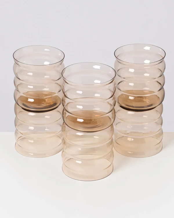 Motel a Miio Joia 6er Set Glas Bubble bronze Clearance