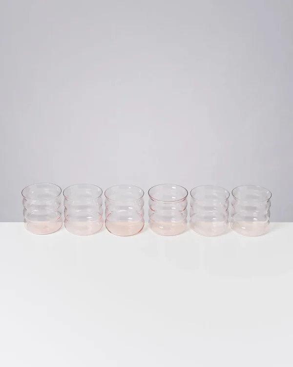 Motel a Miio Joia 6er Set Glas Bubble pink opal Store