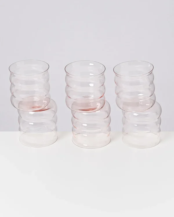 Motel a Miio Joia 6er Set Glas Bubble pink opal Store