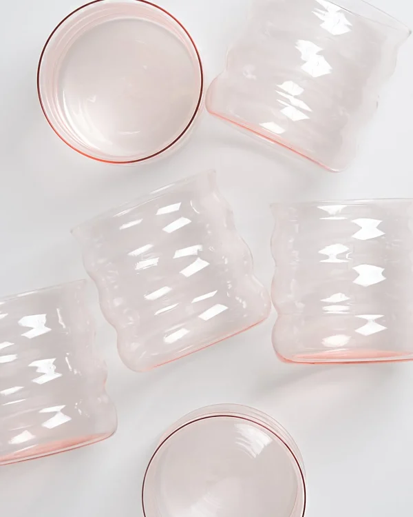 Motel a Miio Joia 6er Set Glas Bubble pink opal Store