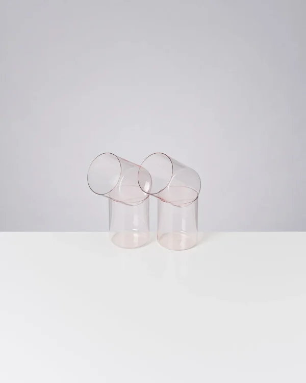 Motel a Miio Joia 4er Set Glas Groß pink opal Flash Sale