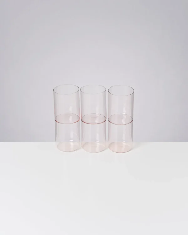 Motel a Miio Joia 6er Set Glas Groß pink opal Sale