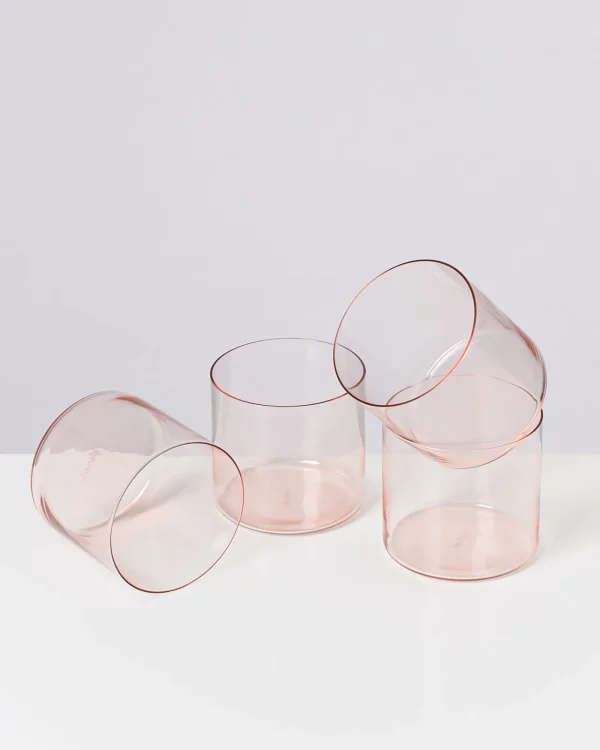 Motel a Miio Joia 4er Set Glas Klein pink opal Flash Sale