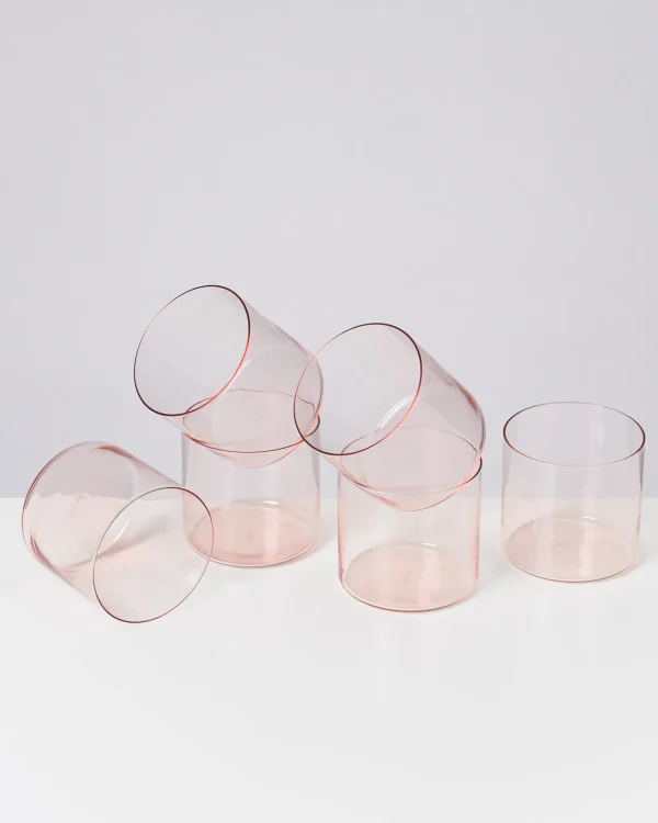 Motel a Miio Joia 6er Set Glas Klein pink opal Clearance