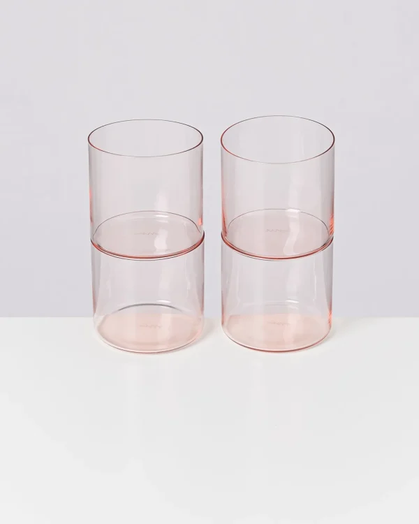 Motel a Miio Joia 4er Set Glas Klein pink opal Flash Sale