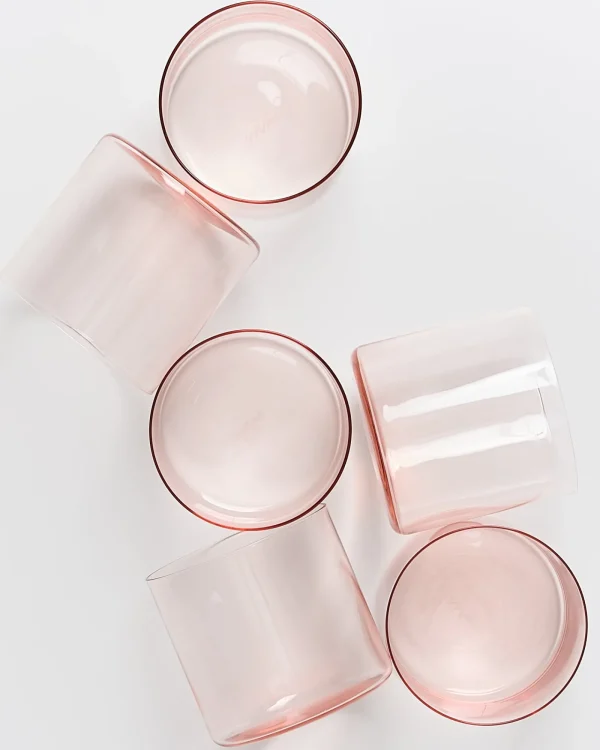Motel a Miio Joia 6er Set Glas Klein pink opal Clearance
