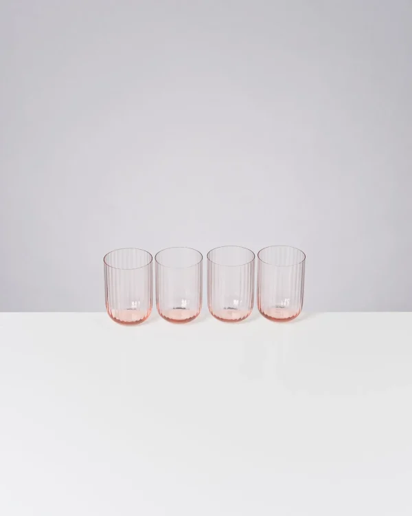 Motel a Miio Joia 4er Set Glas Riffled pink opal Fashion