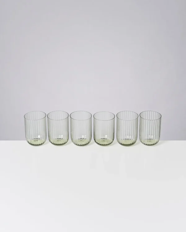 Motel a Miio Joia 6er Set Glas Riffled smaragd Cheap