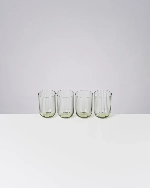 Motel a Miio Joia 4er Set Glas Riffled smaragd Hot