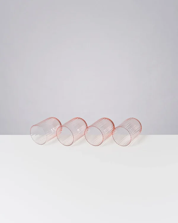 Motel a Miio Joia 4er Set Glas Riffled pink opal Fashion