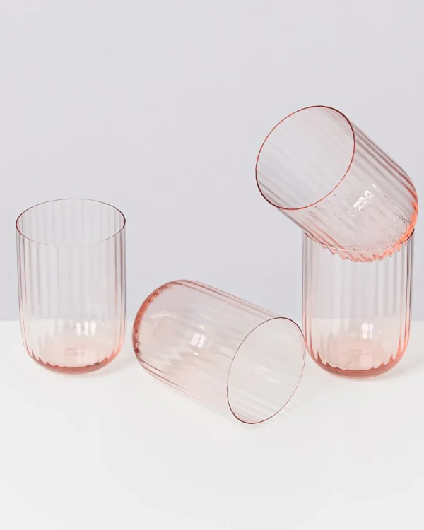 Motel a Miio Joia 4er Set Glas Riffled pink opal Fashion