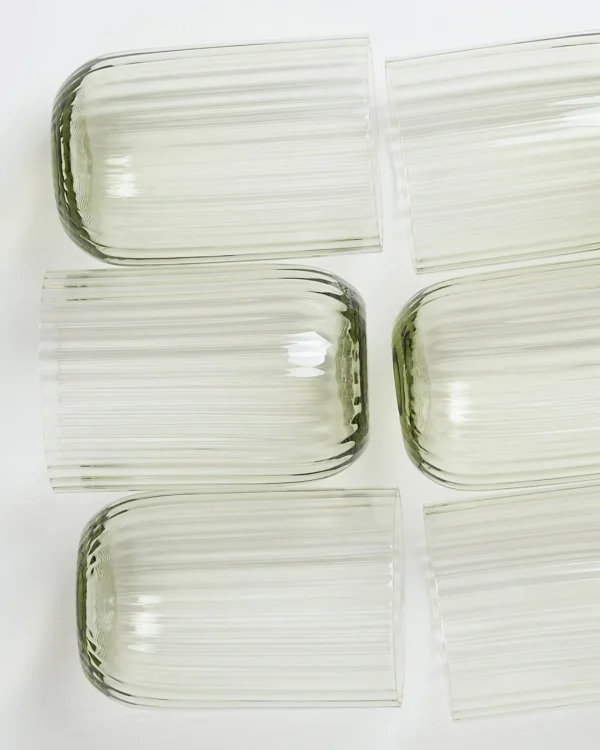 Motel a Miio Joia 6er Set Glas Riffled smaragd Cheap