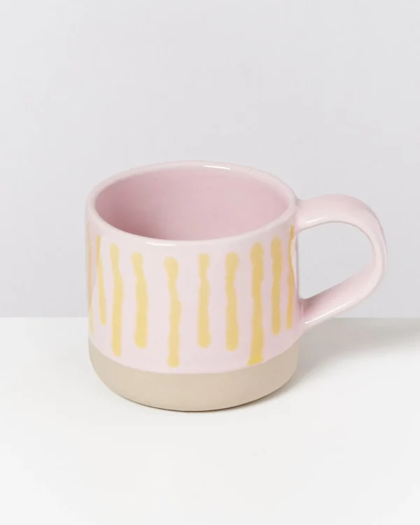 Motel a Miio Nódoa - Mug pink yellow striped Best Sale