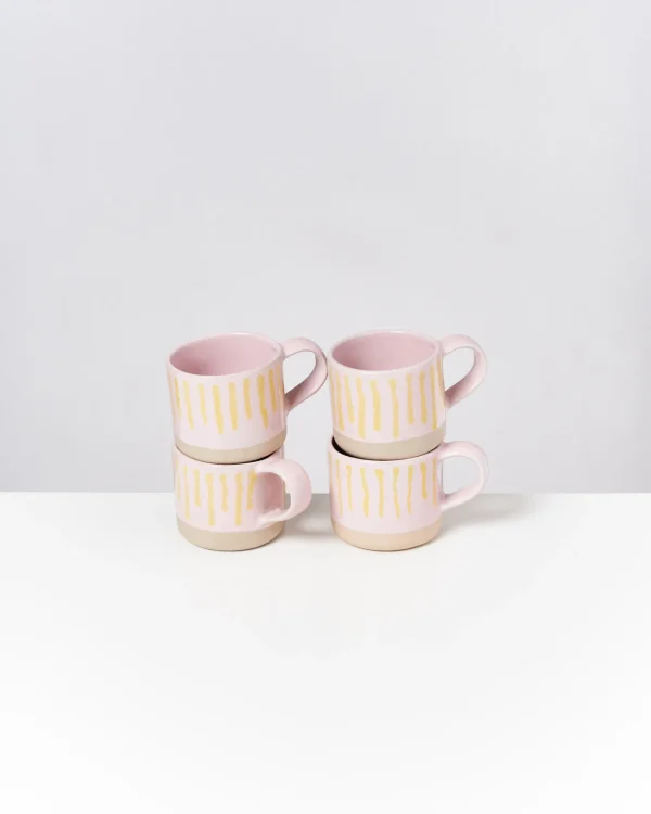Motel a Miio Nódoa - Mug pink yellow striped Best Sale