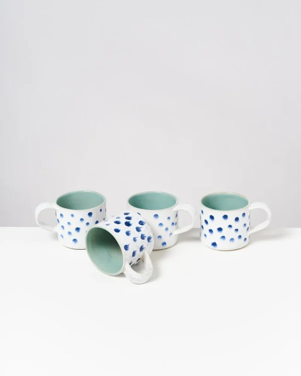 Motel a Miio Nódoa - Set Of 4 Mugs Mint With Dots mint mit Punkten Cheap