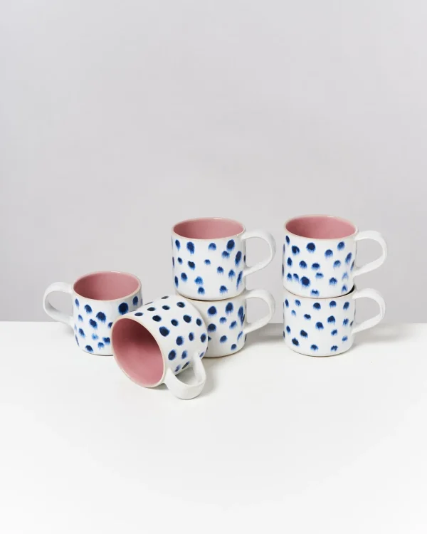 Motel a Miio Nódoa - Set Of 6 Mugs Pink With Dots rosa mit Punkten Best