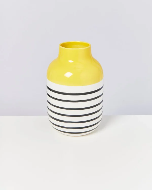 Motel a Miio Nuno Vase L - Yellow yellow black striped Online