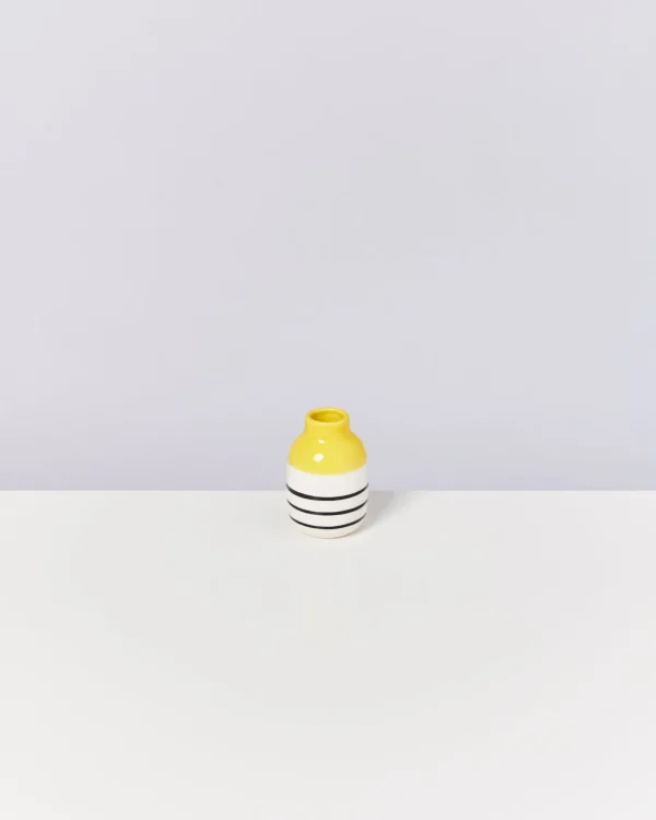 Motel a Miio Nuno Vase S - Yellow Black Striped gelb schwarz gestreift Sale